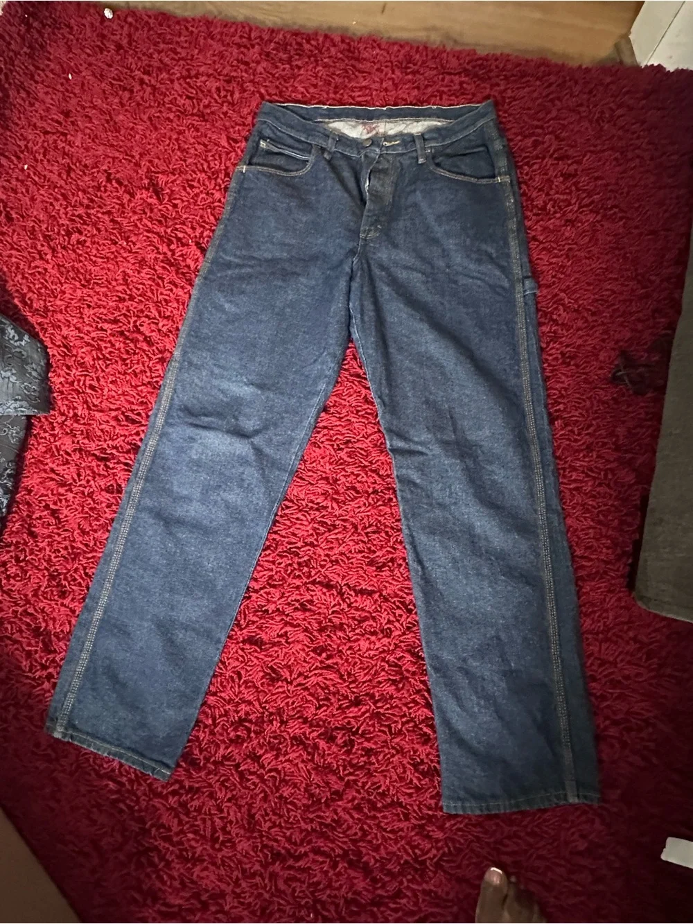 Men's Cargo Pants in Dark Blue Denim